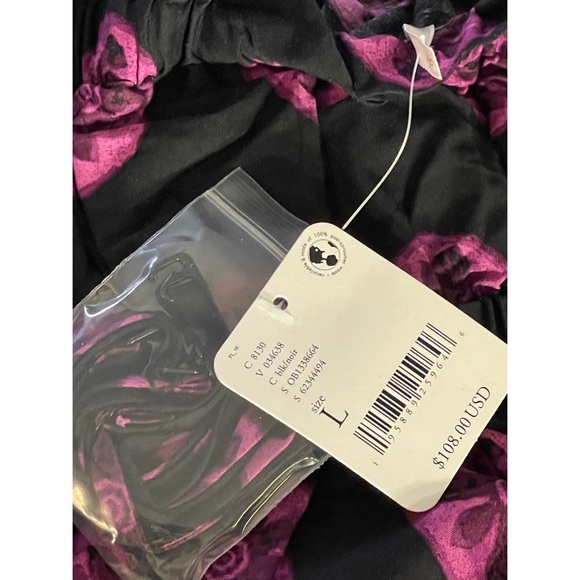 Free People Leanna Tube Dress NWT SZ L (black and purple) - Picture 5 of 12